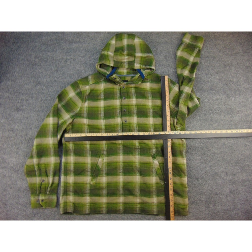Marmot Hoodie Mens XL Pullover Green Plaid Gorpcore Outdoor Flannel Shirt - Picture 5 of 9